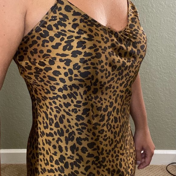 NWOT - Leopard Silk Slip Dress - Picture 2 of 4